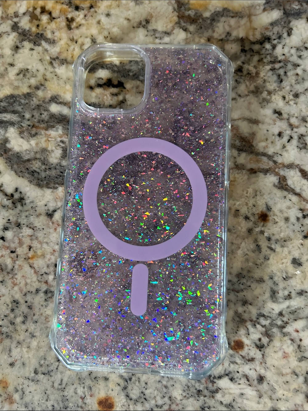 Glitter MagSafe-Compatible Phone Case in Purple